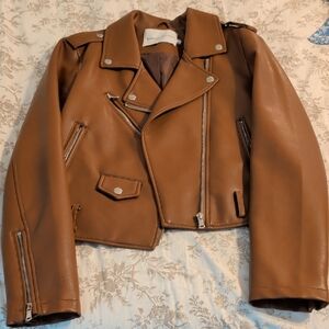 Rebecca Minkoff Tan Leather Biker Jacket